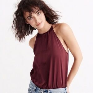 ABERCROMBIE & FITCH SLEEVELESS HALTER BODYSUIT
